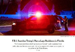 ФБР обшукало приватний маєток Трампа у Флориді, куди він перемістив частину офіційних президентських документів, серед яких - секретні матеріали