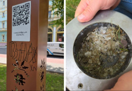 У Чернівцях вандали зіпсували підсвітку та обмалювали опори у сквері Дня Вишиванки