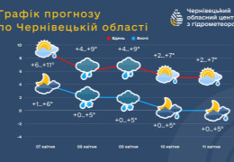 Холод з дощами і мокрим снігом: прогноз погоди по Чернівецькій області на 5 днів