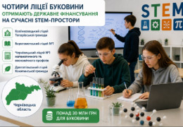 Назвали чотири ліцеї Буковини, які отримають понад 30 мільйонів на сучасні STEM-лабораторії