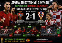 Неймовірна драматургія в Торонто: Португалія в компенсований час вибила Хорватію з ЧС-2026, хоча пропустила гол, який не зарахували